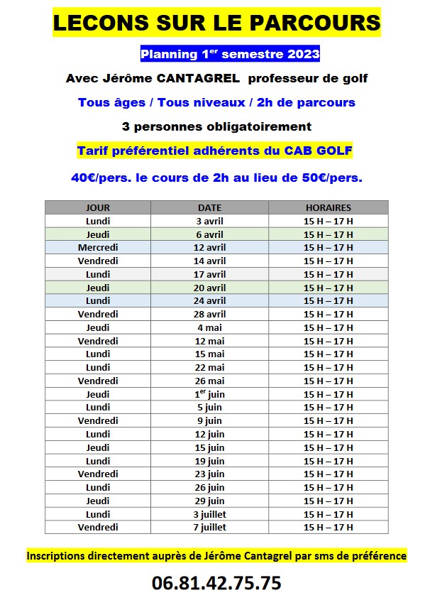 Leçons sur le parcours Jérôme